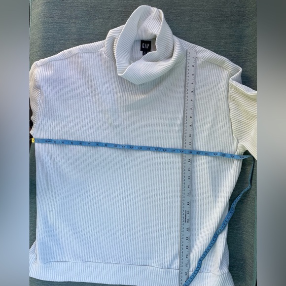GAP Off White Turtleneck Thermal Relaxed Fit Shirt Large Tall - Picture 3 of 8